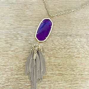 Kendra Scott Rayne Purple Chain Tassel Long Necklace
